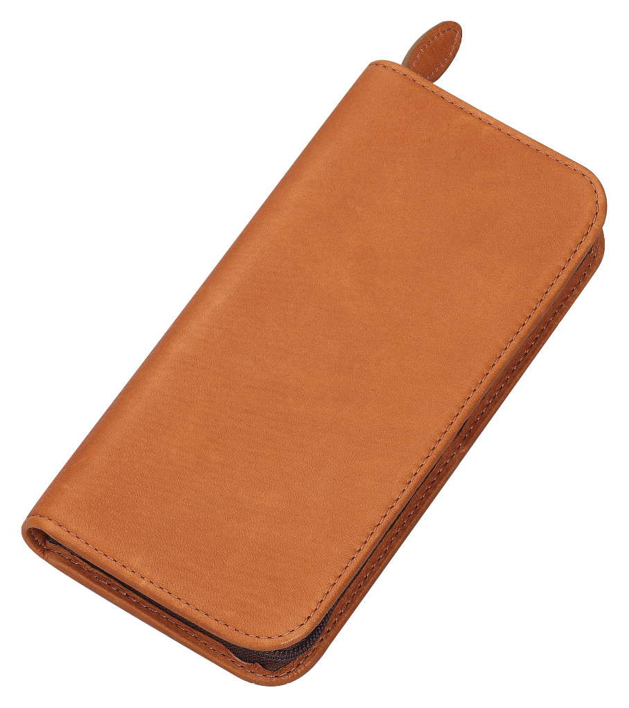 Pilot Pensemble Leather Zipper Pen Case Camel (Triple) - Penetui